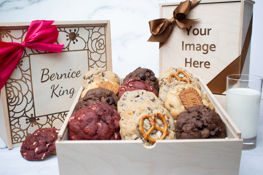 Engraved Wooden Bakery Cookie Gift Box