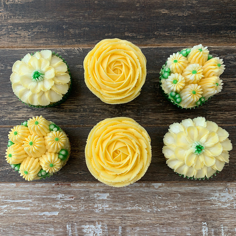 Yellow and White Flower Cupcakes