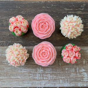 Pink and White Flower Cupcakes