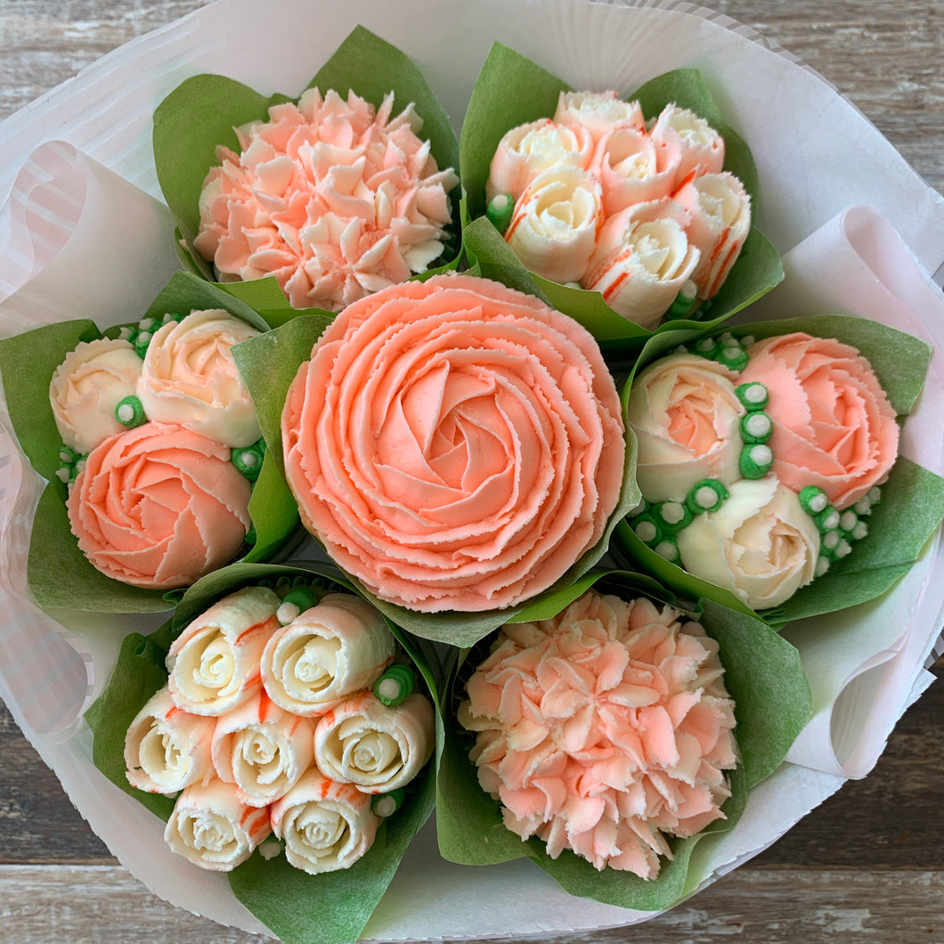 Peach and White Flower Bouquet