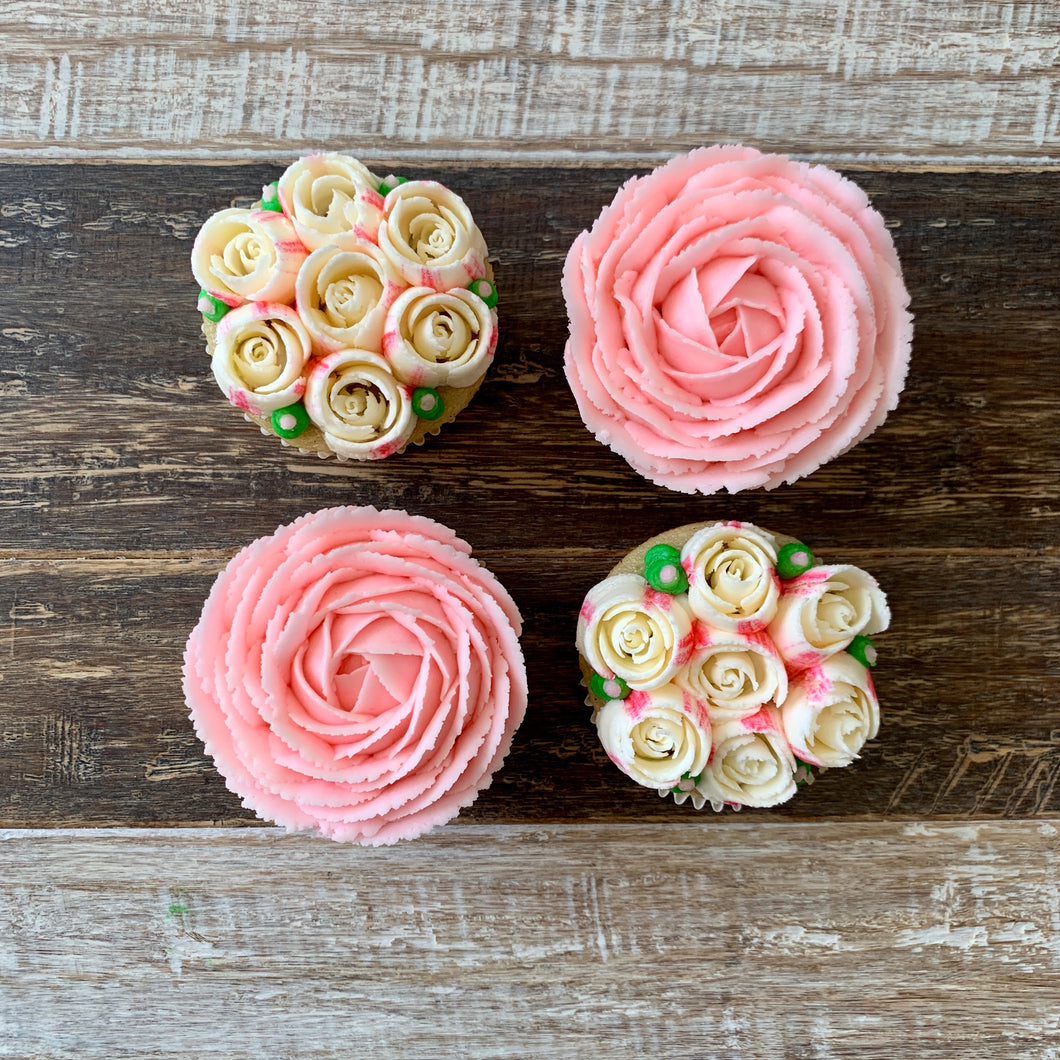 Baby Pink and White Flower Cupcakes (4)