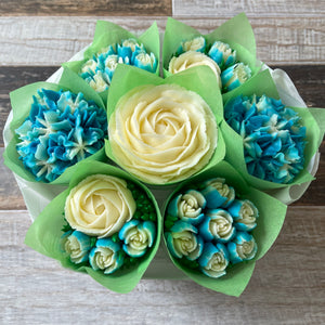 Blue and White Flower Bouquet