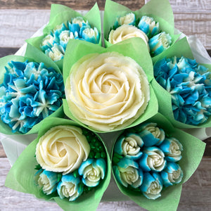 Blue and White Flower Bouquet