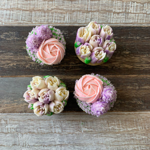 Lilac, Pink and White Flower Rose Cupcakes (4)